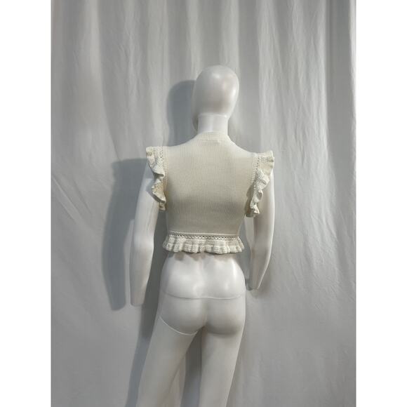Tularosa 'Zanea' White Cotton Ruffle Top Size XS - Picture 3 of 5